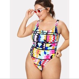 SHEIN High Thigh Multi Color One Piece Suit | 4X